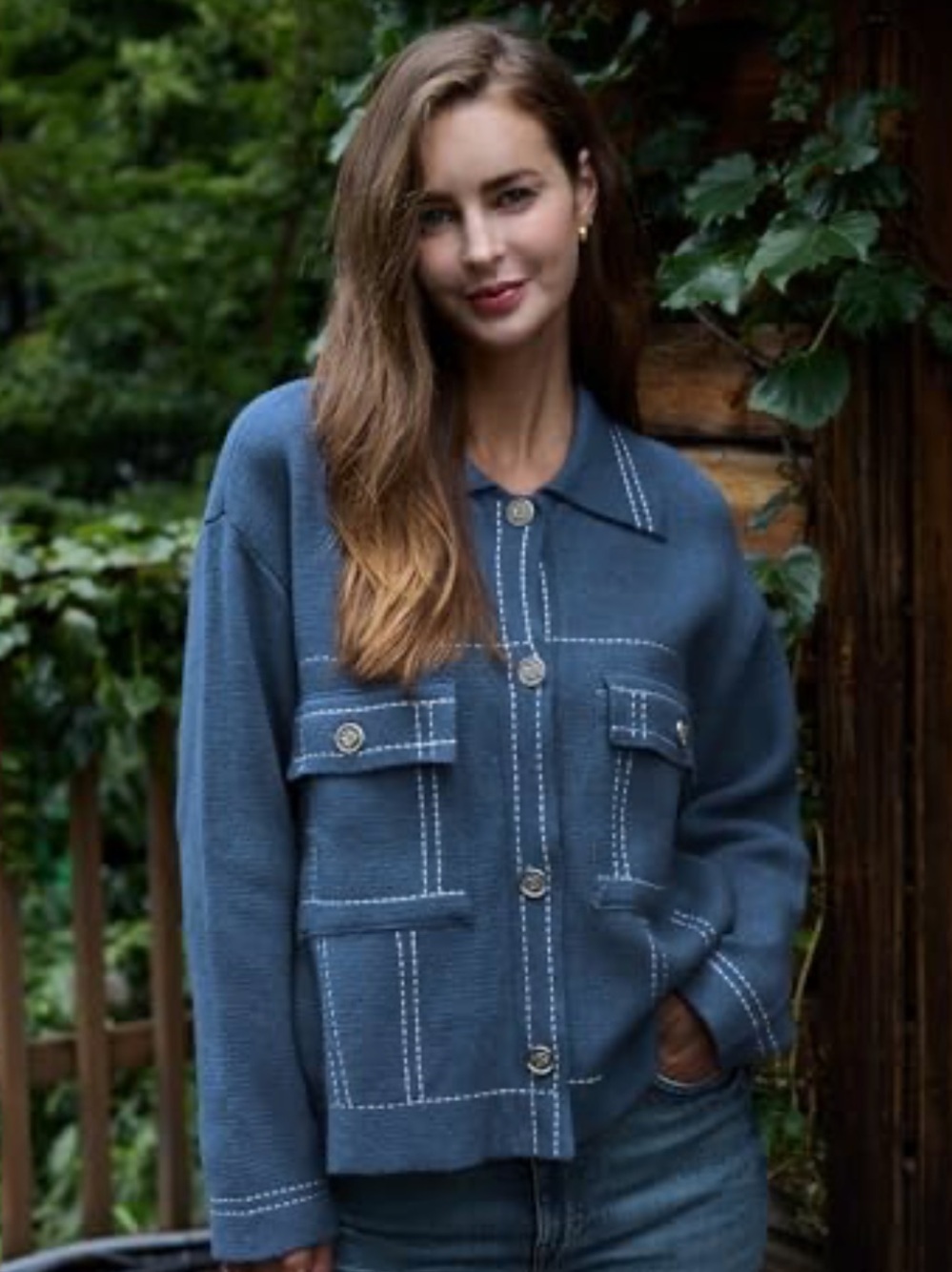 NEW BIENTONIE Women’s Tesla Button Down Utility Chore Sweater Jacket Size XL